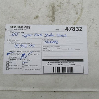 Harley Davidson OEM Pair of Stock Chrome Fork Slider Covers FLHT 1986-