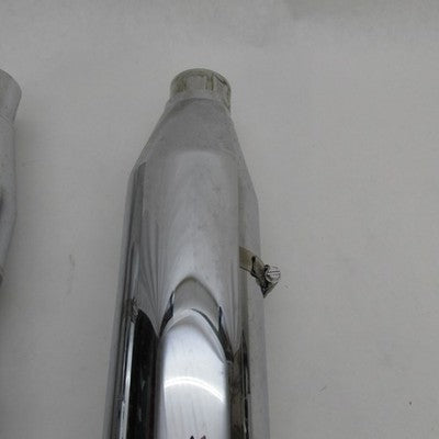 Pair of Harley OEM Twin Cam Softail Chrome Mufflers w/ Shields 65090-0