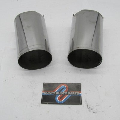 Pair of Upper Front Fork Cowbell Covers Touring Chrome 2014+