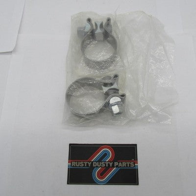 Lot of 2 NOS Motorcycle Exhaust Muffler Clamps 1-3/4" 1.75" Pair