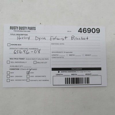 Harley Davidson OEM Dyna Exhaust Bracket Black 65696-08