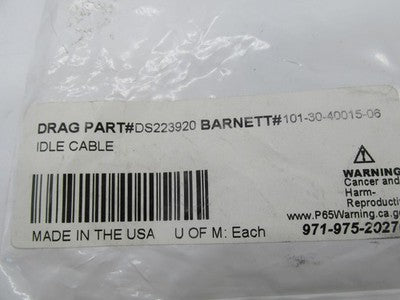 Barnett NOS Black Vinyl Throttle Idle Cable - +6" DS223920 | 101-30-40