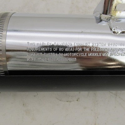 Harley Davidson OEM Stock Blunt Cut Single Muffler with Blk Heat Shiel