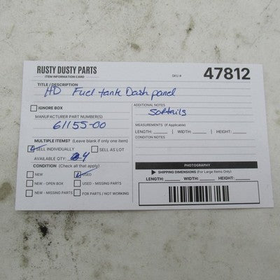 Harley Davidson OEM Softail Fuel Gas Tank Rubber Extension 61155-00