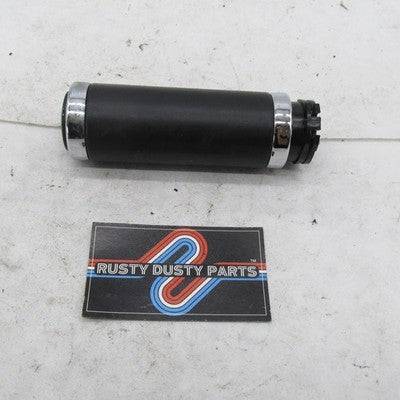 Single (1) Motorcycle Black Throttle Grip with Chrome Bands