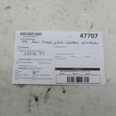 Harley Genuine Rear License Plate Bracket w/ Reflector Touring 97-08 5