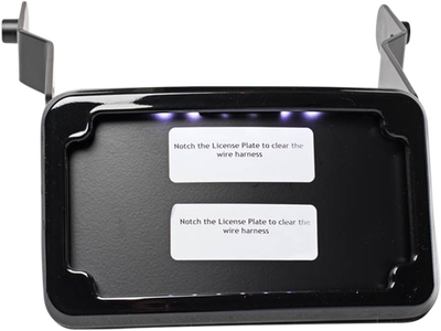 Cycle Visions Curved License Plate Mount With LED Lights Black CV4660B