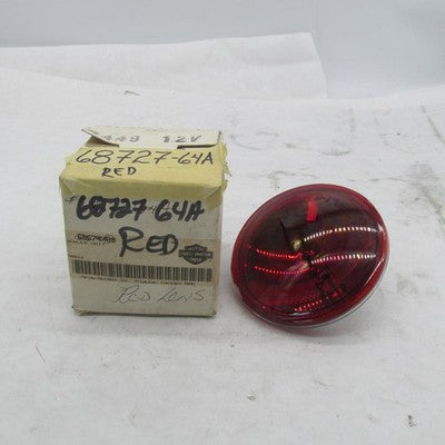 Vintage Harley Davidson OEM Single 12V Red Lens Pursuit and Spot Lamp