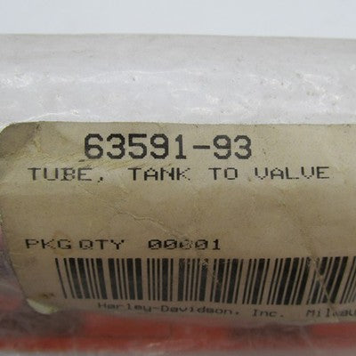 Harley Davidson Genuine NOS Tank to Valve Fuel Vent Hose Tube 63591-93