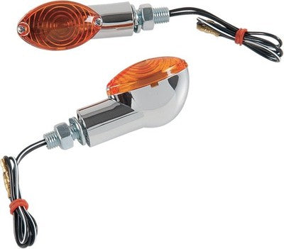K & S Universal Mini-Stalk Marker Lights Ultra Small Chrome with Amber