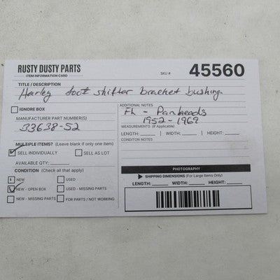Harley Davidson OEM NOS 52-69 FL FLH Foot Shifter Bracket Bushing 3363