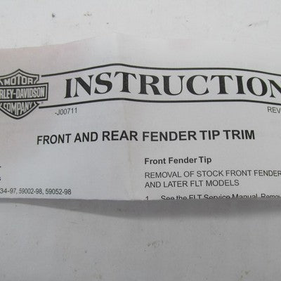 Harley Davidson Genuine NOS Rear Fender Tip Trim Kit 80-LTR & 86-99 59