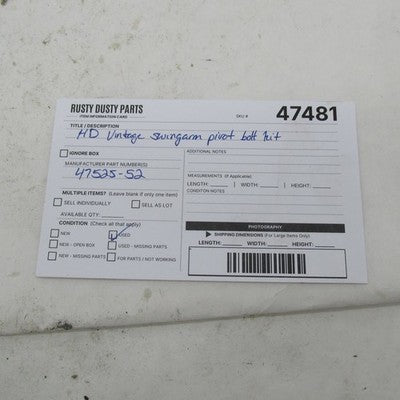 Vintage Harley Davidson OEM Chrome Swingarm Pivot Bearing Kit Sportste