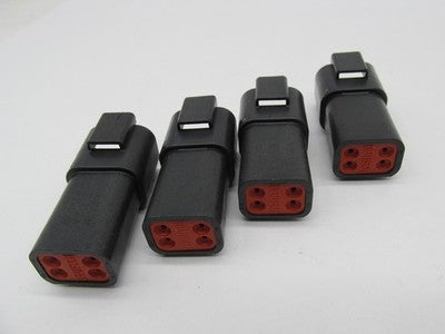 Lot of 4 Harley Davidson Genuine NOS Sealed Pin Housing 4-Pin Black 72