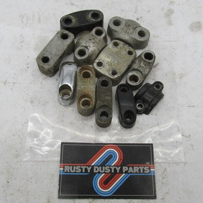 Large Mixed Lot Vintage Triumph BSA Front Axle Fork Caps Handlebar Cla