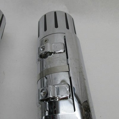 Pair of Harley CVO Touring Chrome Mufflers w/ Tips & Shields 64900111