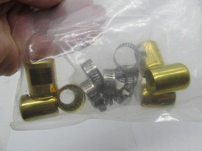 Namz NOS 6 Pack 3/8" Brass Oil Line Hose Clamps 0706-0054