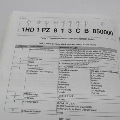 Harley-Davidson Official Factory 2012 FLHXSE3 Model Parts Catalog 9943