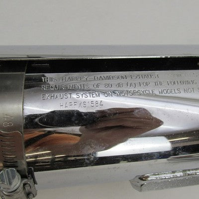 Pair of Harley OEM Twin Cam Softail Chrome Mufflers w/ Shields 65090-0