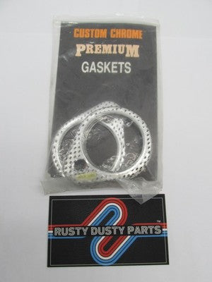 Lot of 4 Custom Chrome NOS Harley Davidson Exhaust Port Gasket 12-099