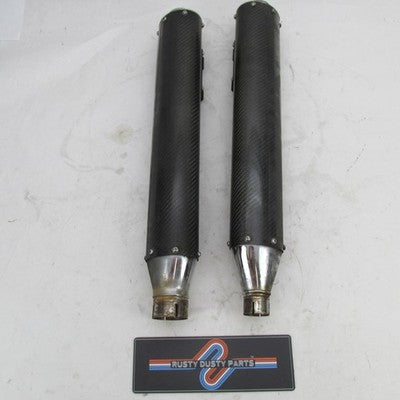 Pair of LA Choppers Carbon Fiber Slip-On Exhaust Mufflers StreetGlide