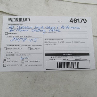 Harley OEM EFI Screamin Eagle Stage 1 Air Cleaner Backplate Chrome 294