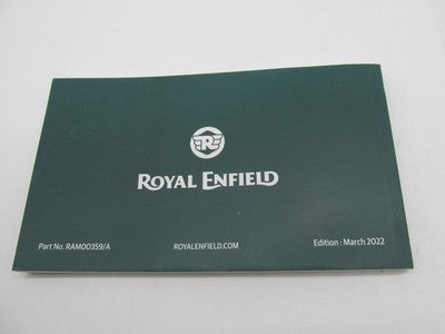 Royal Enfield OEM NOS Classic 350 Halcyon Grey Owner's Manual, Signals
