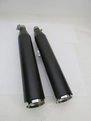 Harley Davidson Genuine OEM Pair of Mufflers Black Heat Shields 649011