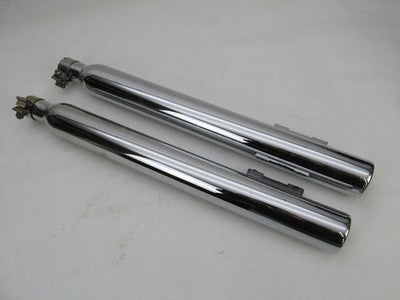 Harley Davidson Pair Chrome Exhaust Aftermarket Mufflers