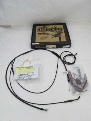 Burly NOS Harley 04-06 XL 12" Jail Bar Cable Kit, Black Vinyl 0610-191