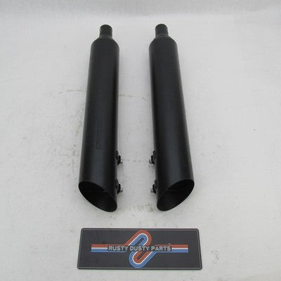 Set of Harley OEM Stock 17+ Freewheeler Black Slip-On Mufflers 6490134