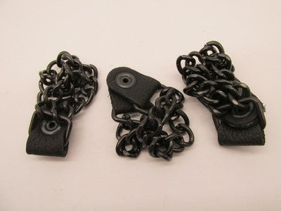 Lot of 3 Z1R Motorcycle Vest Extender Chains Black 2840-0073