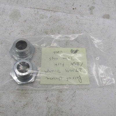Pair of Vintage Triumph BSA Genuine Chrome 27mm Fork Tube Caps Fork To