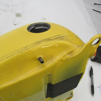Harley Davidson OEM Left Fuel Tank Yellow White Painted FLSTF Fat Boy