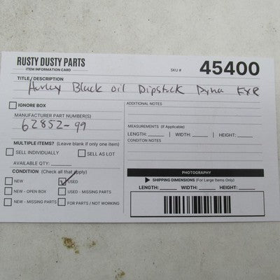 Harley-Davidson OEM 99-05 Dyna FXD Oil Dipstick w/ Black Cap 62852-99