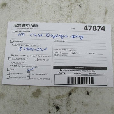 Harley Davidson OEM Clutch Diaphragm Spring Sportster XL 883 1200 04A
