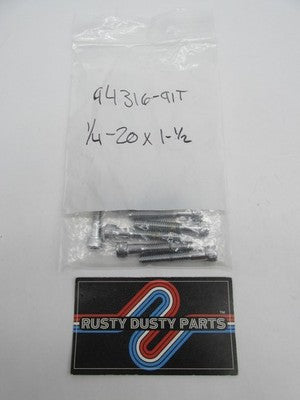 LOT of 7 NOS Harley 1/4"-20 x 1-1/2" Chrome Socket Head Screw 94316-91