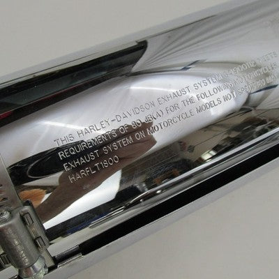 Pair of Harley CVO Touring Chrome Mufflers w/ Tips & Shields 64900111