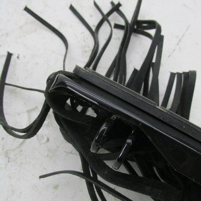 Harley OEM Gloss Black Rider D Footboards w/ Studded Leather Fringe 51