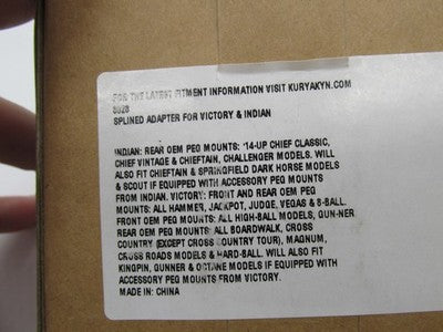 Kuryakyn NOS Victory Indian Splined Foot Peg Adapters Chrome 8828