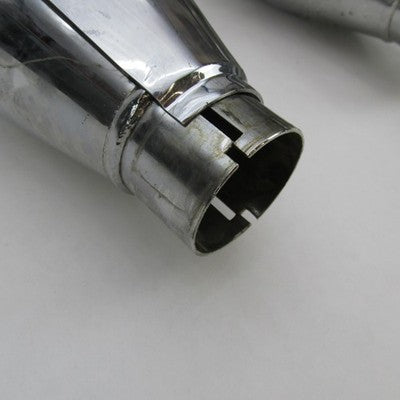 Pair of Harley OEM Softail Chrome Catalyst Mufflers w/ Shields 65872-0