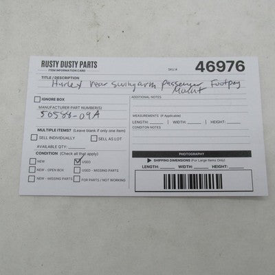Harley Davidson OEM Rear Swingarm Passenger Footpeg Mount 50588-09A