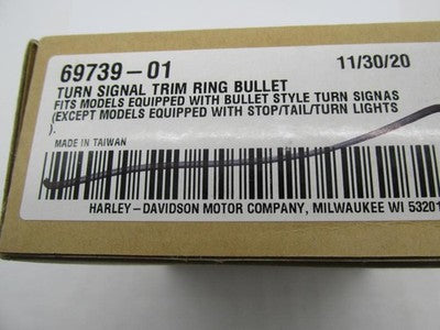 Harley Davidson Genuine NOS Bullet Turn Signal Trim Rings 69739-01