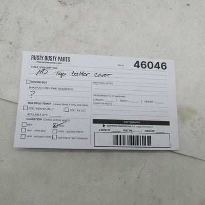 Harley Davidson OEM Black Battery Top Cover