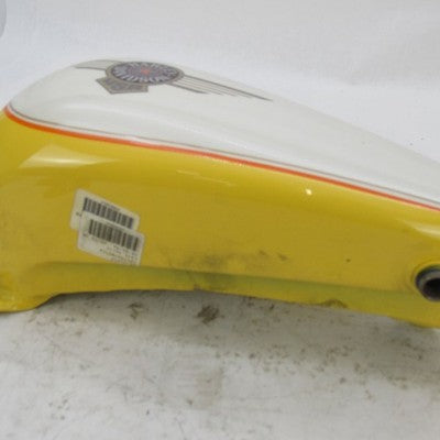 Harley Davidson OEM Left Fuel Tank Yellow White Painted FLSTF Fat Boy
