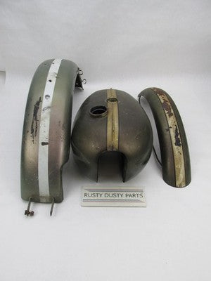 Triumph T120 Genuine OEM Tin Set Front & Rear Fenders Gas Tank Origina