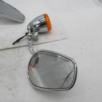 Harley Davidson Pair of Chrome Rear View Mirrors with Bullet Amber Tur