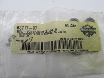 Lot of 8 Harley-Davidson Genuine OEM NOS Braided Oil Line Kit Seals 63