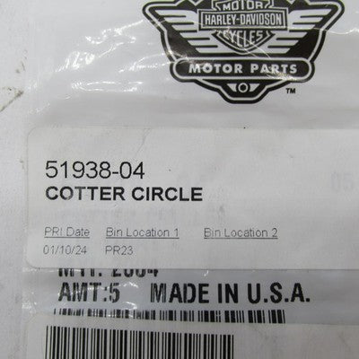 Lot of 4 Harley-Davidson OEM NOS Dyna Sportster Cotter Circles 51938-0