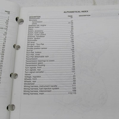 Harley Davidson Official Factory 2001 FLTRSEI Models Parts Catalog 994